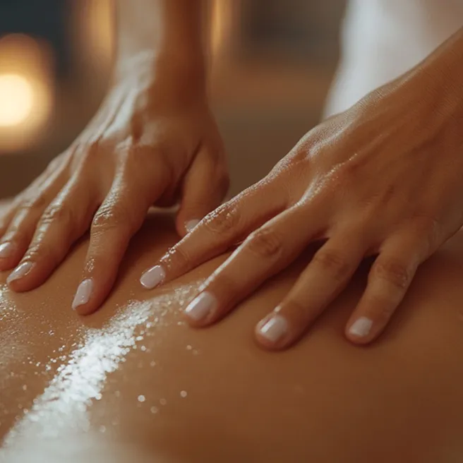 Massage Therapist & Client